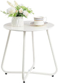 HollyHOME Round Metal Side Table, Rust-Resistant Patio Small Plant Stand by HollyHOME