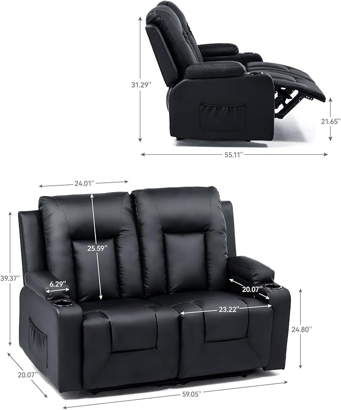 LUCKLIFE Leather Recliner Sofa Set - Image 6
