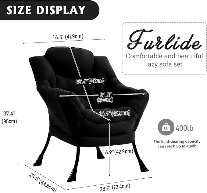 Lazy Chair for Living Room, Modern Accent Chairs - Image 3