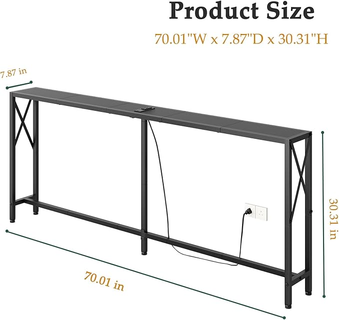 Console Table Narrow Long, Behind Couch Table - Image 3