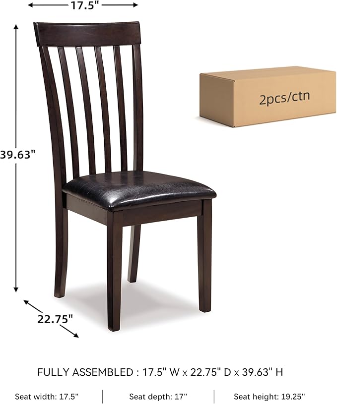 Signature Design by Ashley Hammis Rake Back Dining Room Chair, Dark Brown - Image 3