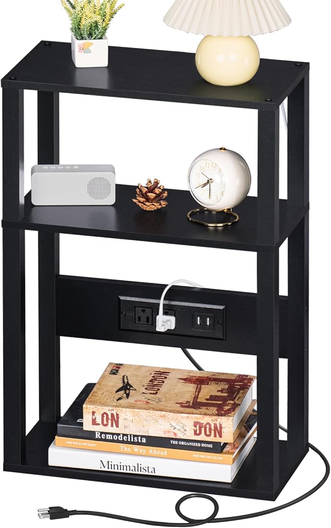 3-Tier Small Narrow Wood Side Table - Image 8