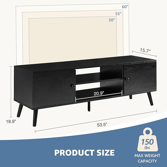 DUMOS TV Stand for 55 60 inch TV, Entertainment Center - Image 3