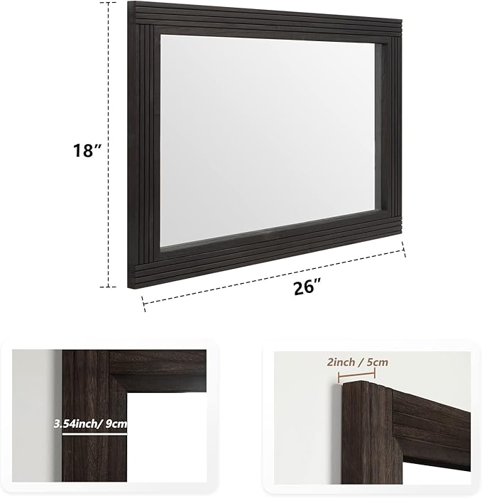 YOSHOOT Hand-Made Wooden Spliced Wall Mirror - Image 3