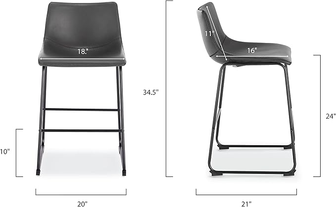 EdgeMod Brinley Counter Stool in Grey - Image 3