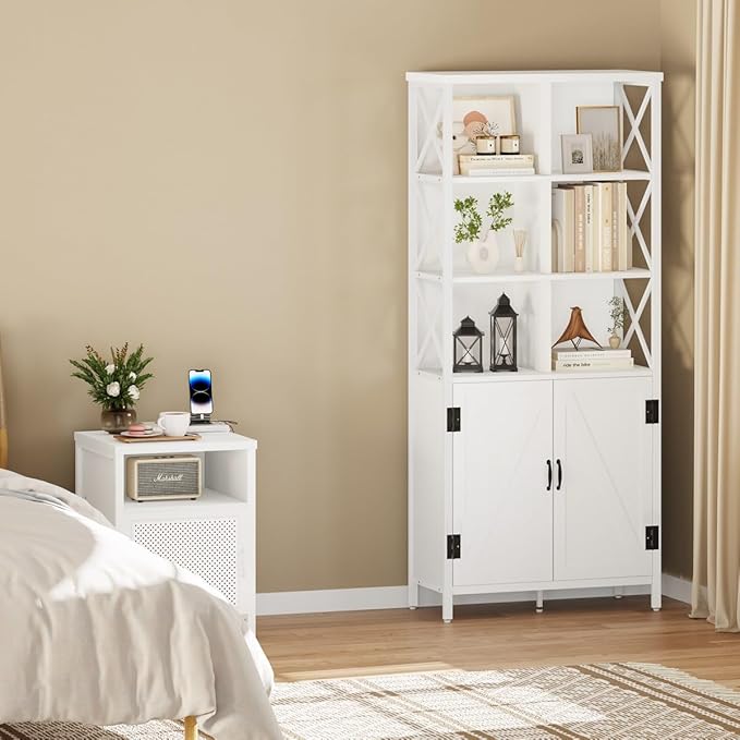 FATORRI Tall Bookshelf and Bookcase, Industrial Bookshelf - Image 7