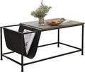 SENIG Grey Oak Rectangle Wood and Metal Coffee Table by SENIG