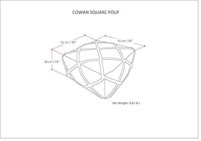 SIMPLIHOME Cowan Boho Square Pouf in Blue, Natural Handloom Woven - Image 3