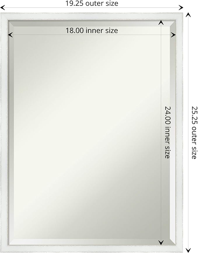 Amanti Art White Bathroom Mirror - Image 4