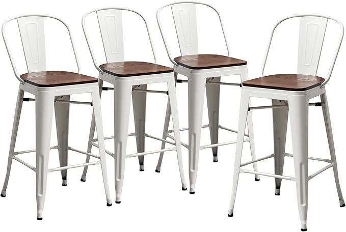 Yongqiang Metal Bar Stools Set of 4 Kitchen Island Counter Height Bar Stools - Image 9