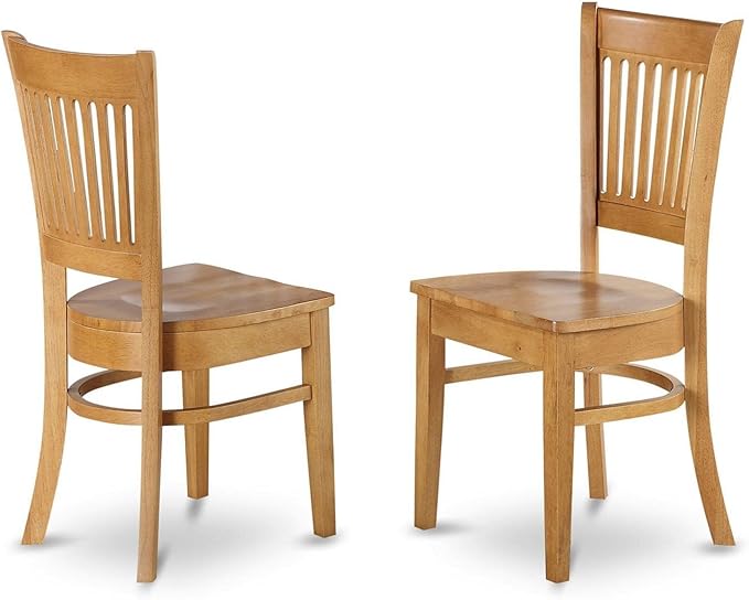 East West Furniture DLVA3-OAK-W 3 Piece Dining Table Set - Image 5