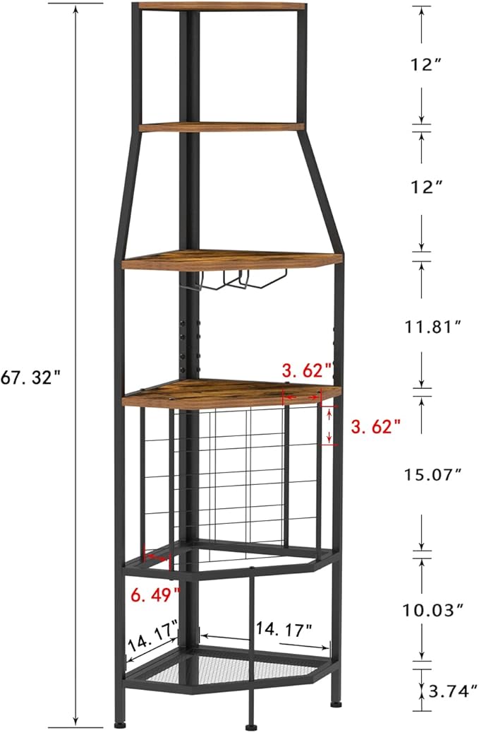 5-Tier Corner Wine Rack Floorstanding - Image 3