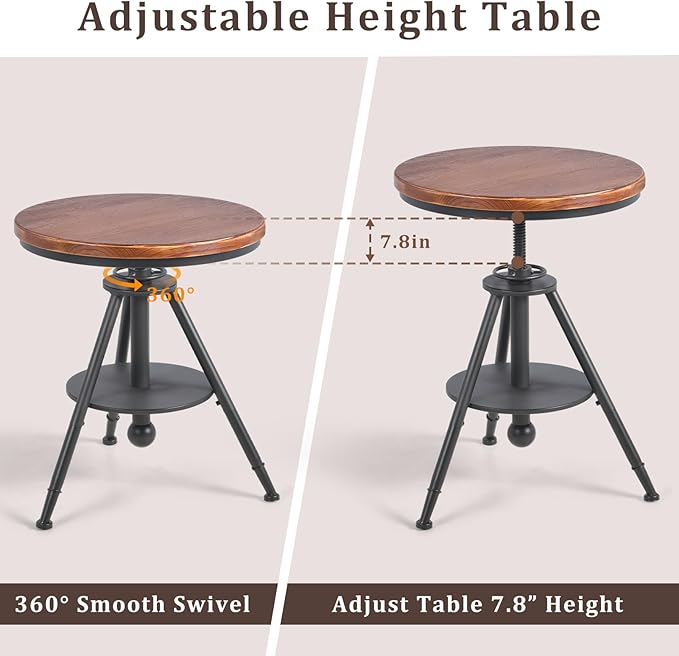 Dia 19.7" Round Pub Table Height Adjustable - Image 6