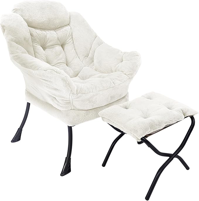 Lazy Chair with Folding Ottoman, Living Room Chairs, Accent Contemporary Lounge - Image 3