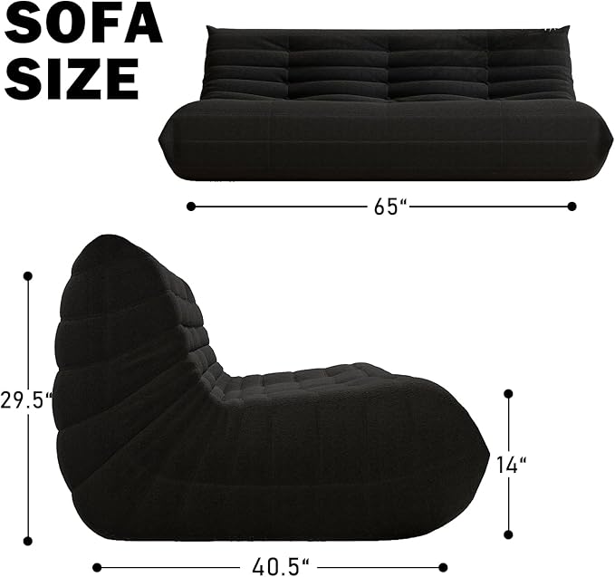 Big Bean Bag Chairs for Adults, 3 Seater Large Bean Bag Chair Sofa, Fireside - Image 2