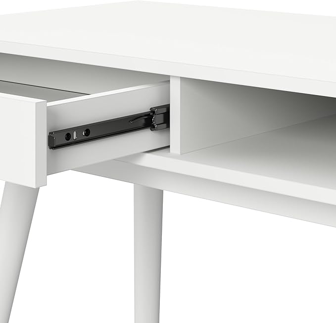 Bush Furniture Nora 54W Writing Desk in Pure White | Computer Table - Image 8
