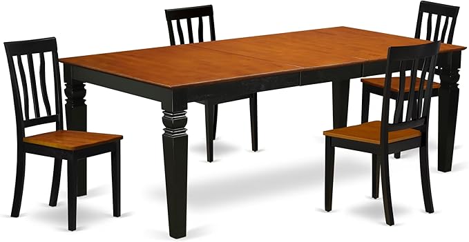 East West Furniture LGAN5-BCH-W 5 Piece Dining Room Table Set Includes a by EastWestFurniture