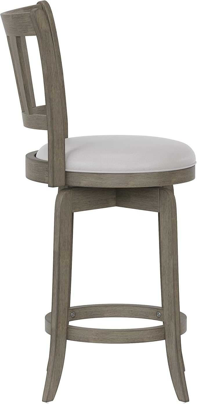 Hillsdale Presque Isle 26" Wood Swivel Counter Height Stool, Aged Gray - Image 9