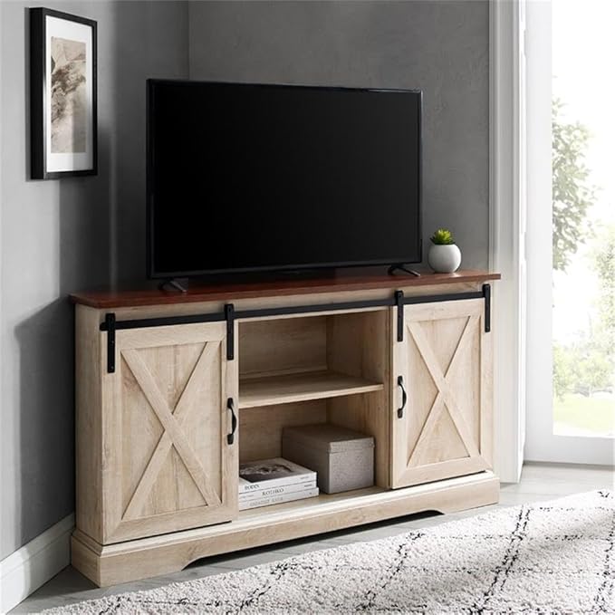 Walker Edison Everette Modern Farmhouse Double Sliding X Barn Door Stand - Image 5