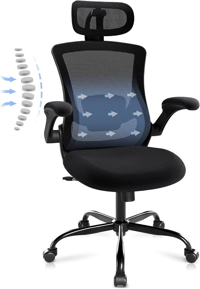 Ergonomic Office Chair with Adjustable Lumbar Support & Headrest – High Back by COLAMYINC