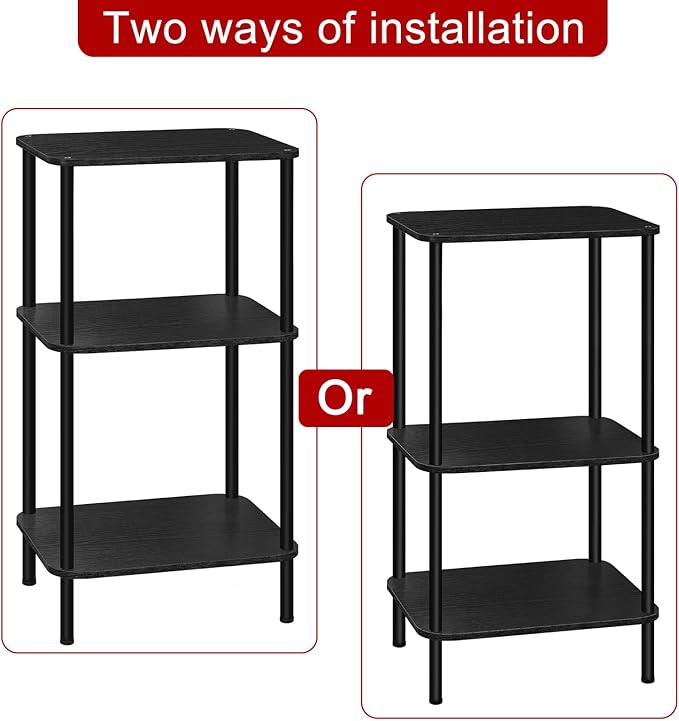 smusei 3 Tier Small End Table Tall Telephone Table - Image 7