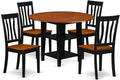 East West Furniture SUAN5-BCH-W 5 Piece Dining Set Includes a Round Dining Room by EastWestFurniture