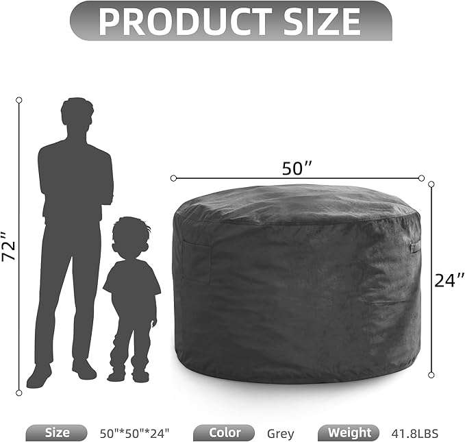 Hobestluk 5FT Bean Bag Chair Giant Bean Bag Chairs - Image 2