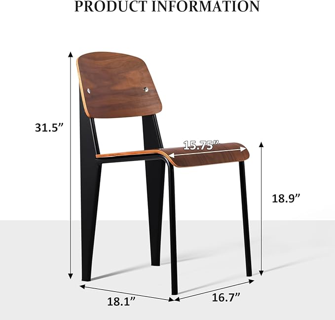 LOKKHAN Dining Chairs, Vintage Wood Metal Home Kitchen Breakfast Cafe Chairs - Image 3