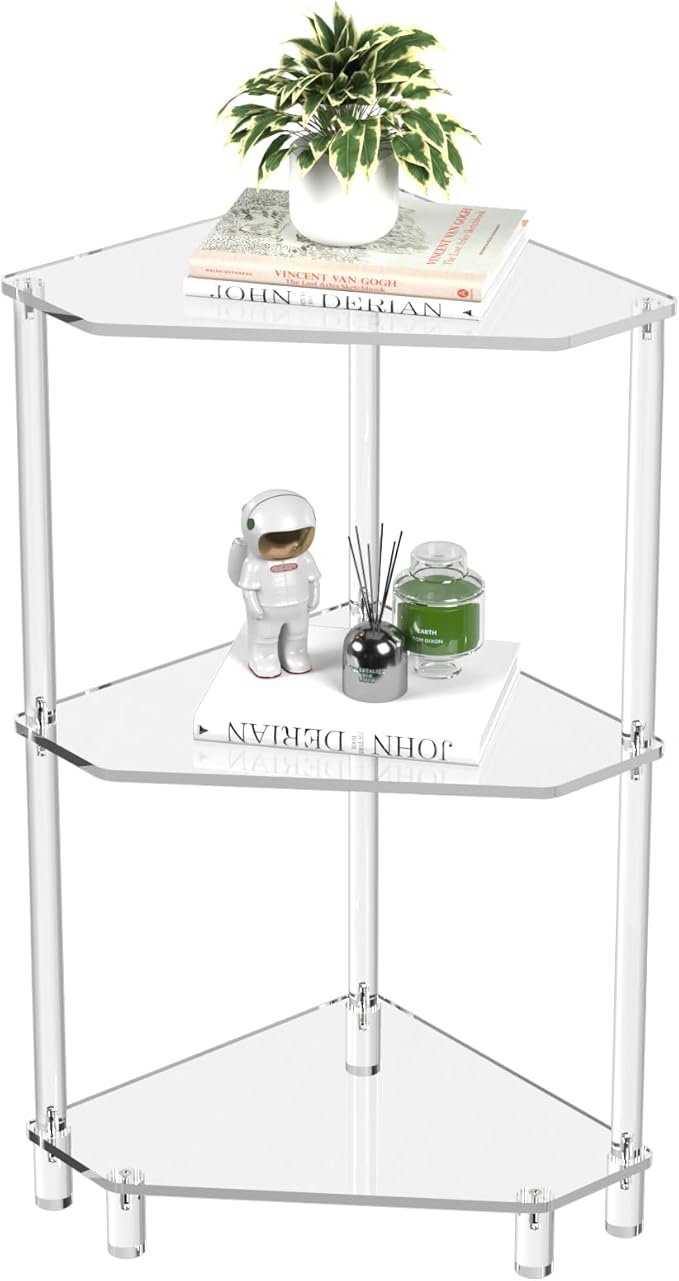 Eglaf Acrylic Corner Side Table by Eglaf
