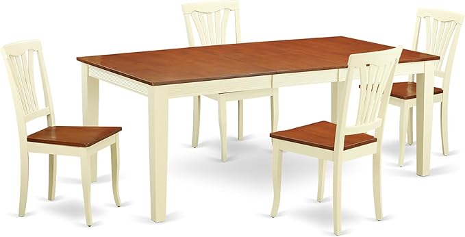 East West Furniture QUAV5-WHI-W 5 Piece Dining Room Table Set Includes a by EastWestFurniture
