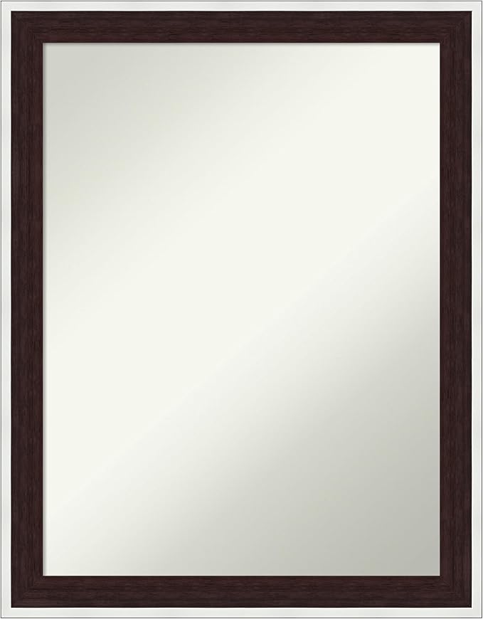 Amanti Art Bathroom Mirror for Over Sink, 27x21 Maya Espresso Silver Rectangle by AmantiArt