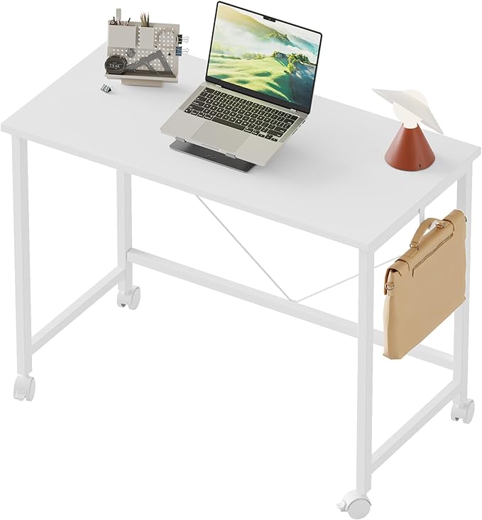 Rolling Computer Desk with Wheels, Gaming Desk by MERICONIA