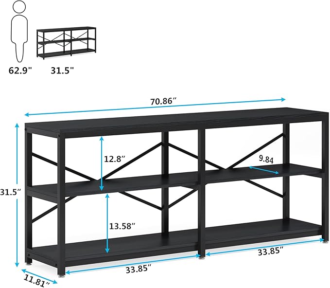 Tribesigns 70.9 Inch Extra Long Console Table, Modern Sofa Table Behind Couch - Image 2