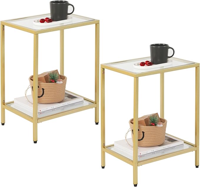 Modern 2-Tier Tempered Glass End Table - Image 8