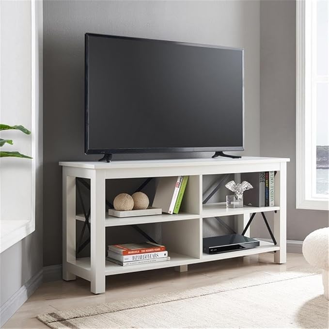 Henn&Hart Rectangular TV Stand for TV's up to 55" in White, TV Stands for the - Image 5