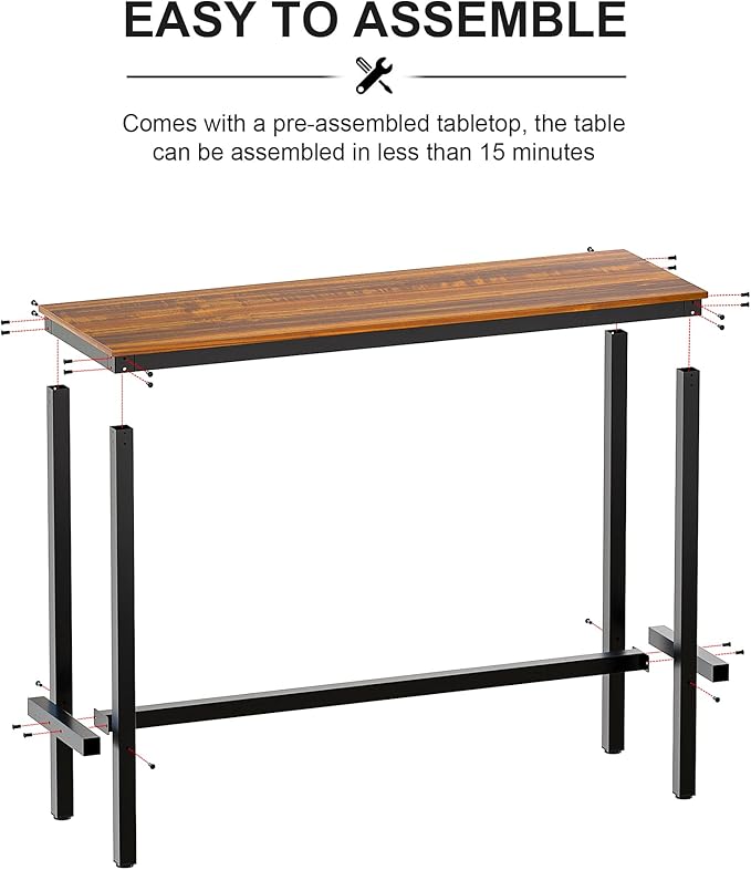Teraves Bar Table, Bar Height Pub Table, Counter Height Table - Image 3