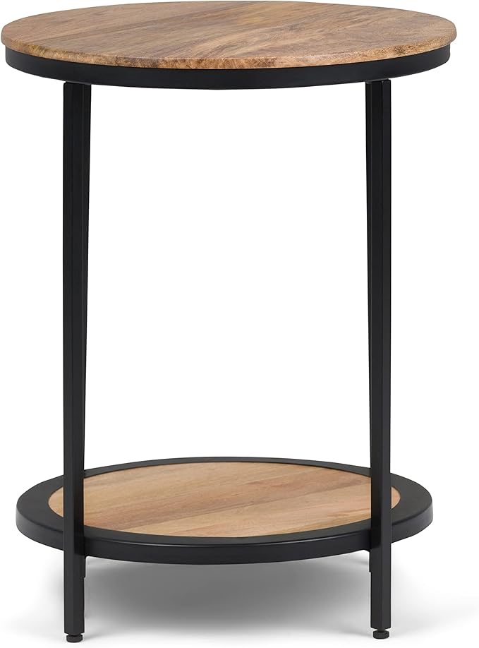 SIMPLIHOME Jenna Industrial 18 inch Wide Metal Round Accent Side Table in - Image 4