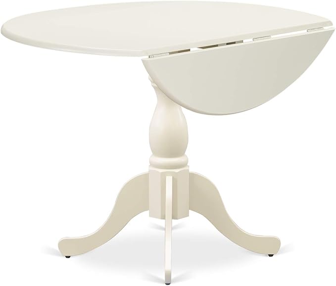 East West Furniture DMAB3-LWH-02 3 Piece Dining Table Set Contains a Round - Image 7