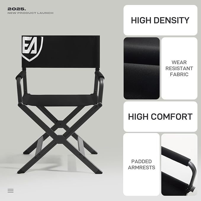 EVER ADVANCED Aluminum Lightweight Directors Chair Foldable, Folding Studio - Image 9