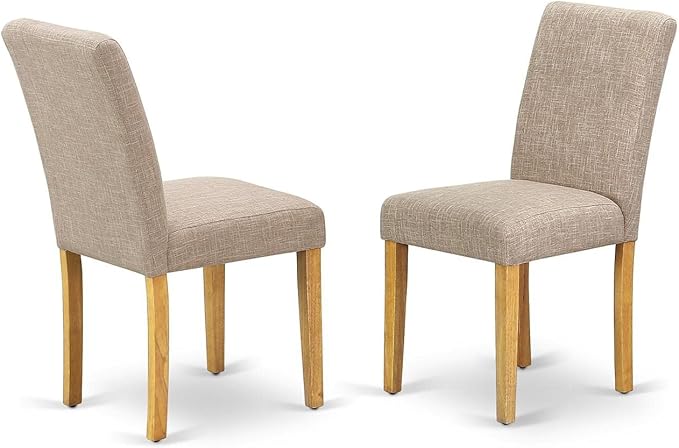East West Furniture ANAB5-OAK-04 5 Piece Dining Table Set - Image 3