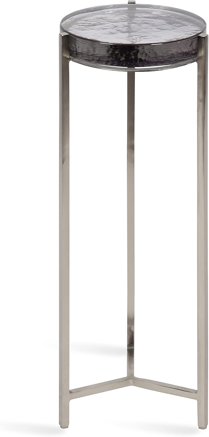 Kate and Laurel Aguilar Modern Drink Table, Detailed Glass Accent Table by KateandLaurel