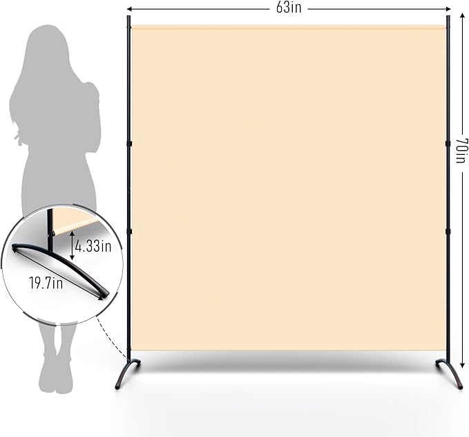 Room Divider Folding Privacy Screens, Portable Room Divider Panel 3 Panel - Image 5