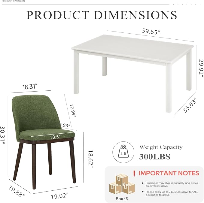 COLAMY 60 Inch Rectangular Kitchen Dining Table - Image 6