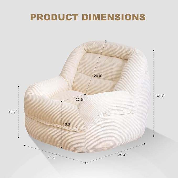 Giant Bean Bag Chair with Armrests - Image 2