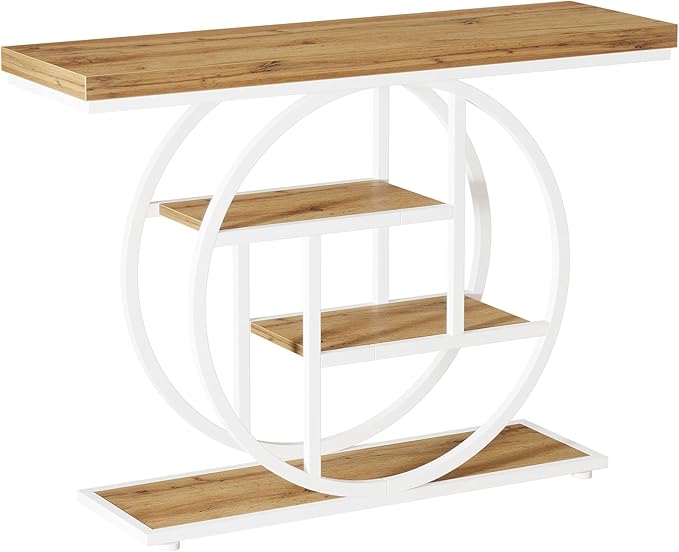 Tribesigns 41.3" Console Table, Industrial 4-Tier Sofa Table Entryway Table - Image 9