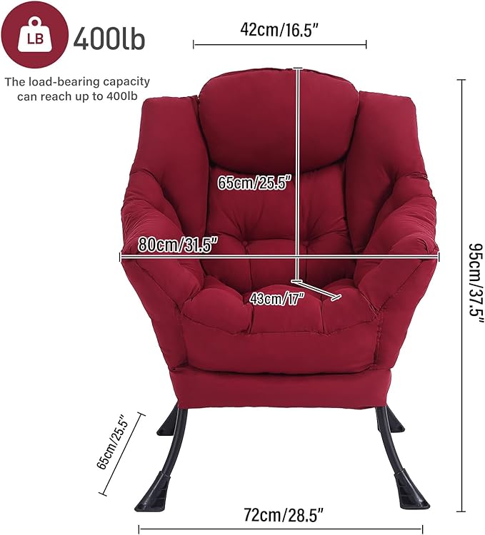 Lazy Chair, Reading Armchair, Large Modern Lounge Accent Chair, Leisure Sofa - Image 3