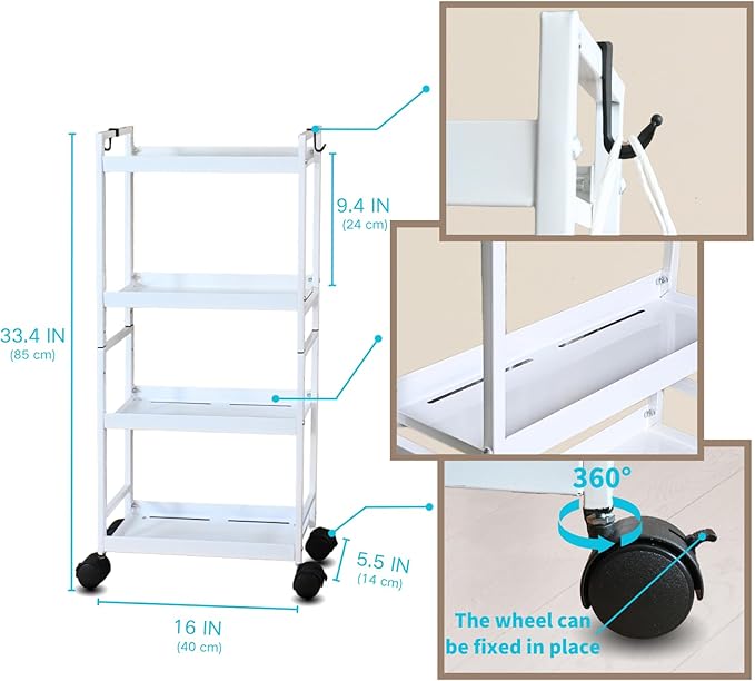 Beyeutao 4 Tier Slim Storage Cart - Image 2