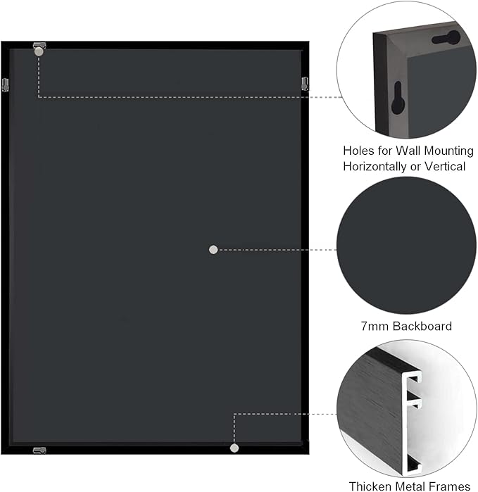 Bathroom Mirror 30x40 Inch, Rectangle Wall Mounted Mirror, Metal Framed Vanity - Image 8