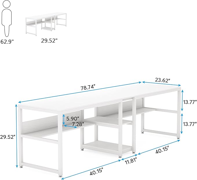 Tribesigns Two Person Desk - Image 3