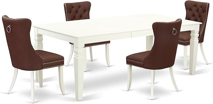 East West Furniture LGDA5-LWH-26 5 Piece Dining Room Set Consists of a by EastWestFurniture